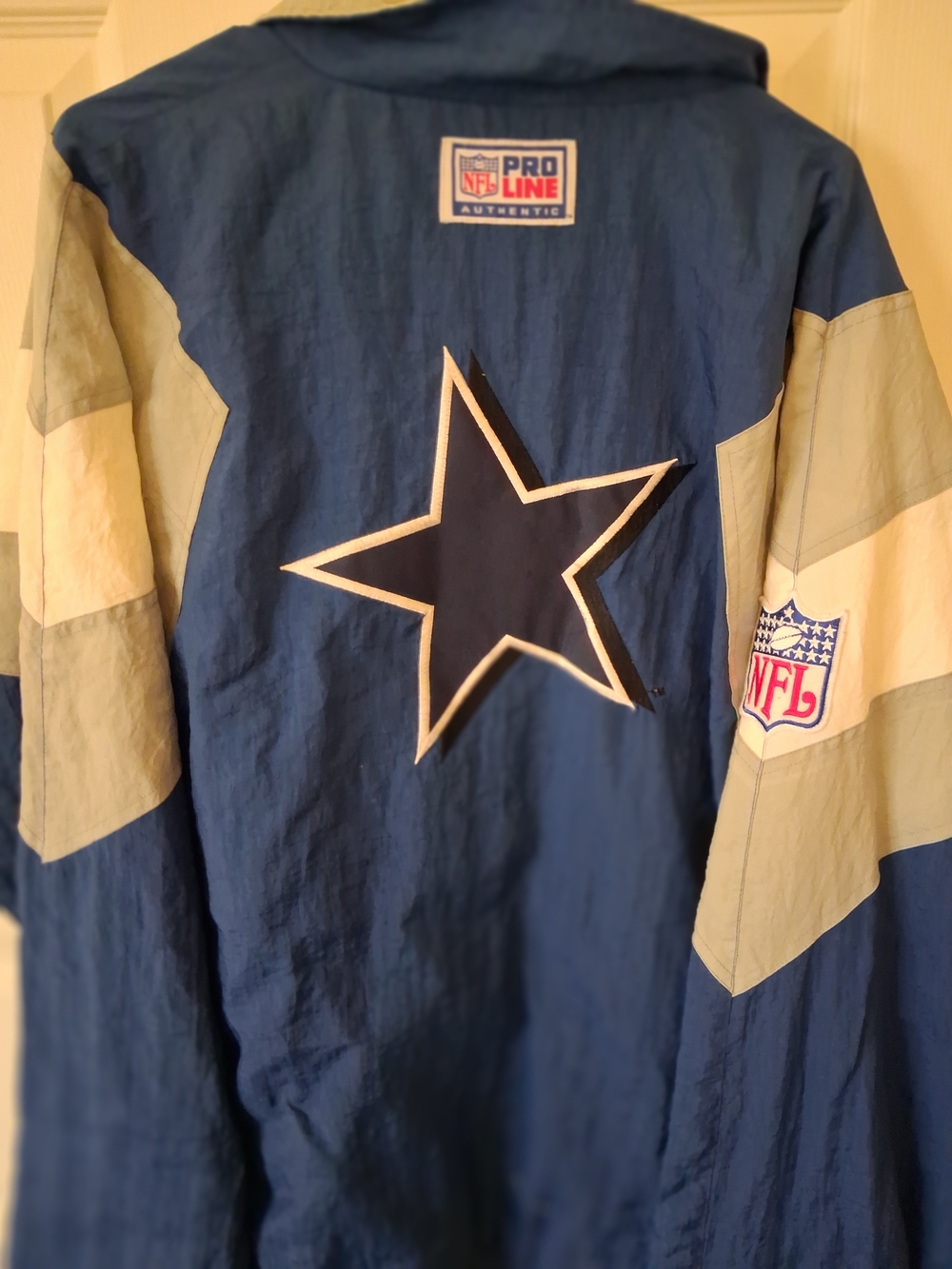 Reebok Men's Dallas Cowboys Blue & Gray Windbreaker Jacket Vintage - Picture 3 of 11